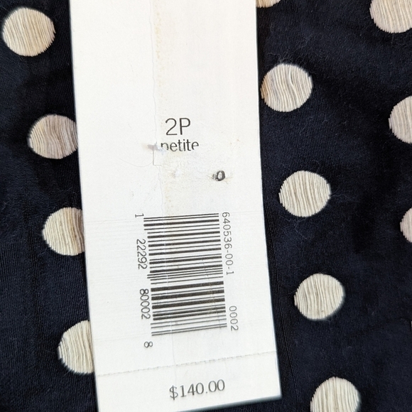 Banana Republic NWT Navy Polka Dot Sheath Dress Petite 2P Cotton Blend Workwear - Picture 8 of 16